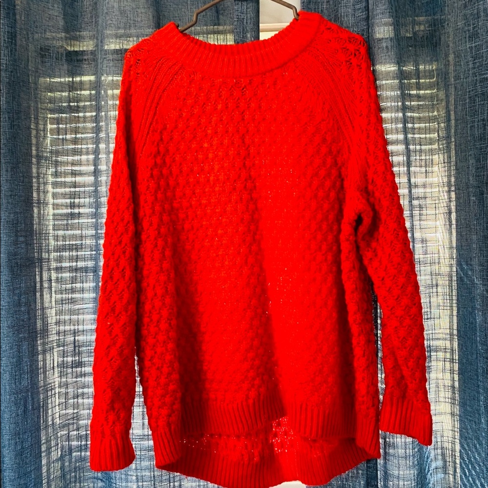 H&M Red Oversized Chunky Knit Sweater